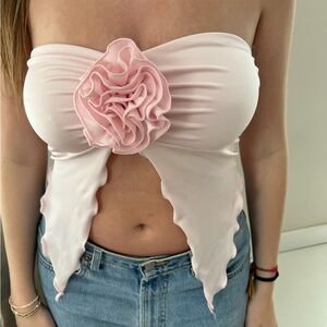 NWT blue blush light pink tube top